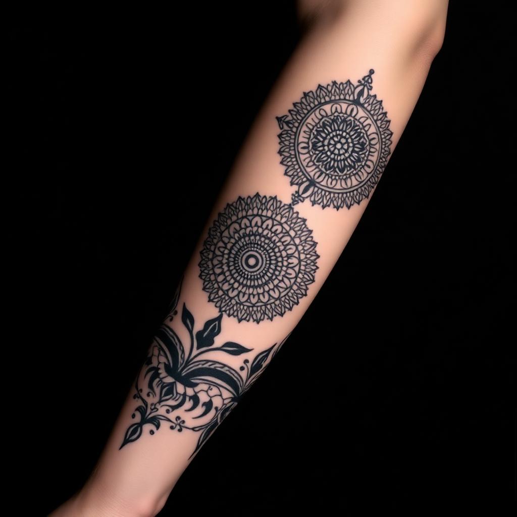 Geometrisches Mandala Blackwork Tattoo